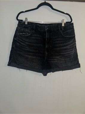 Black Denim Shorts - Classic High-Rise Cut